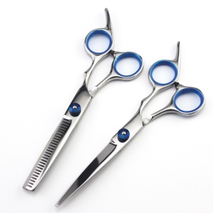 Kit des outils de coiffure application domestique (coupe plate + ciseaux à dents plates+ sac + huile d'entretien + peigne +pinces à cheveux)