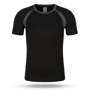 T shirt de sport à col rond manches courtes T-shirt en fibre de polyester  ultra doux et à séchage rapide