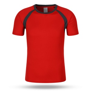 T shirt de sport à col rond manches courtes T-shirt en fibre de polyester  ultra doux et à séchage rapide