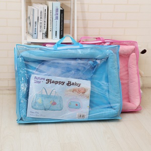 Tapis de couchage moustiquaire pour bébé avec oreiller Éponge polaire
