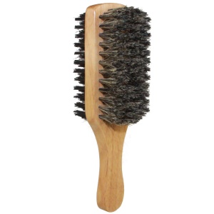 Brosse à barbe double face Soies de porc Manche en bois de hêtre