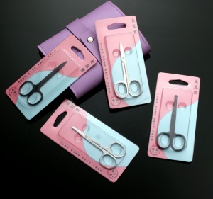 Ciseaux pour sourcils/poils de nez pointus/tête ronde