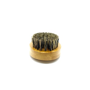 Brosse de nettoyage de barbe forme ovale manche de brosse en bambou poil de sanglier