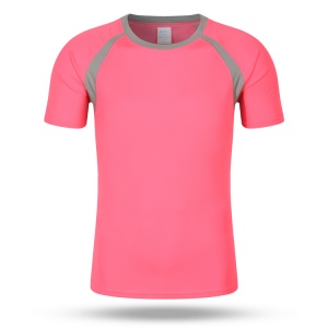 T shirt de sport à col rond manches courtes T-shirt en fibre de polyester  ultra doux et à séchage rapide
