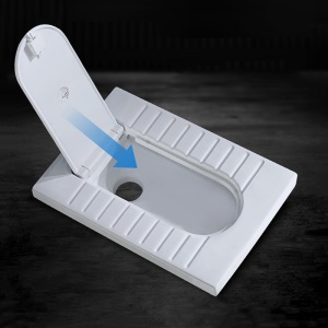 Toilettes  accroupies avec couvercle anti-odeurs en Céramique