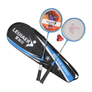 Raquette de badminton en alliage de fer, lot de 2