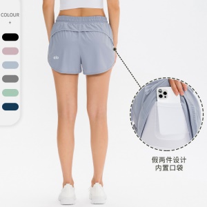 Short de sport  antidérapant et faux avec poche pour femme