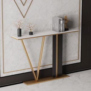 Table  en marbre noir de luxe légère et postmoderne