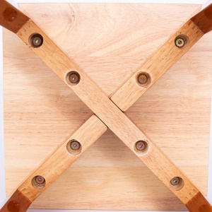 Tabouret carré de salon en bois original superposable