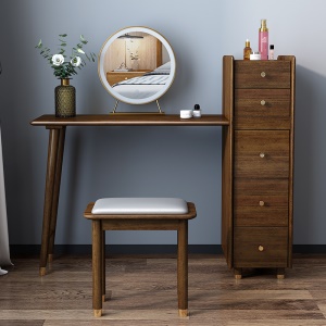 Table de maquillage intégrée en bois massif