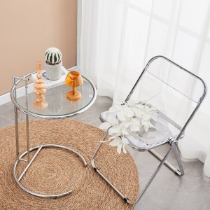 Table basse en verre transparent