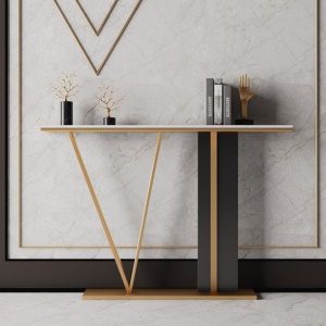 Table  en marbre noir de luxe légère et postmoderne