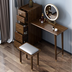 Table de maquillage intégrée en bois massif