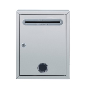 Boîte aux lettres extérieure en acier inoxydable montée sur un mur
