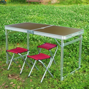 Ensemble table pliante extérieure+ et chaises en alliage d'aluminium portable
