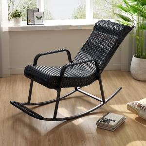 Chaise inclinable en bambou et en rotin avec oreiller de tête