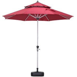 Parasol d'extérieur à manivelle à 8 arceaux Imperméable au soleil et à la pluie
