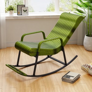Chaise inclinable en bambou et en rotin avec oreiller de tête