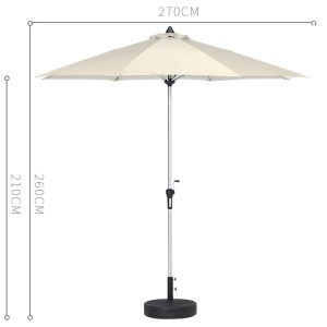 Parasol d'extérieur à manivelle à 8 arceaux Imperméable au soleil et à la pluie