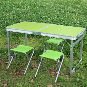 Ensemble table pliante extérieure+ et chaises en alliage d'aluminium portable