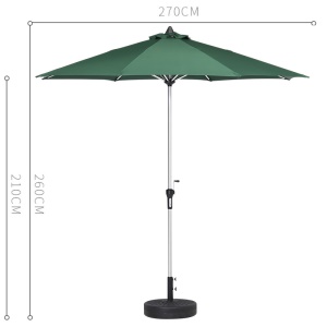 Parasol d'extérieur à manivelle à 8 arceaux Imperméable au soleil et à la pluie