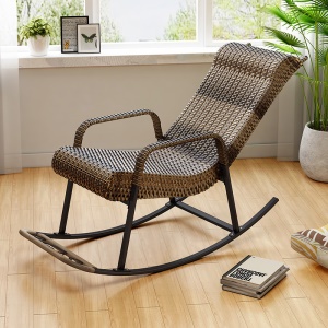 Chaise inclinable en bambou et en rotin avec oreiller de tête