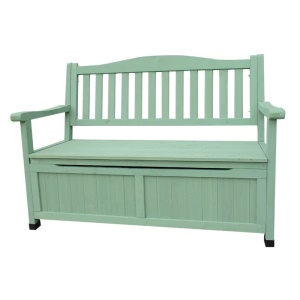 Banc extérieur avec armoire de rangement étanche et protection solaire