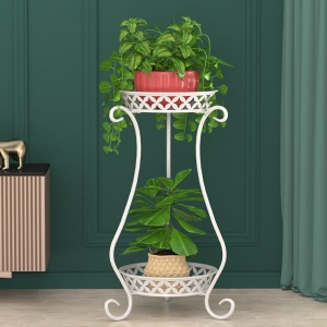 Support pour plantes d'intérieur avec cadre métallique à double paroi