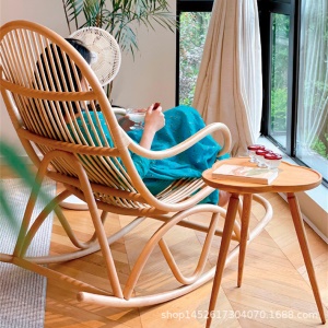 Chaise à bascule en rotin en bambou rotin avec accoudoirs