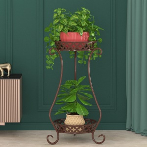 Support pour plantes d'intérieur avec cadre métallique à double paroi