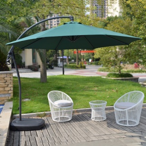 Parasol d'extérieur avec 8 arceaux et Support en aluminium