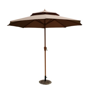 Parasol d'extérieur à deux niveaux avec squelette en acier au carbone