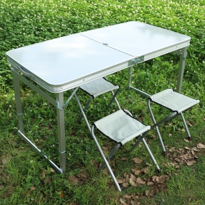 Ensemble table pliante extérieure+ et chaises en alliage d'aluminium portable