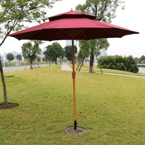 Parasol d'extérieur à deux niveaux avec squelette en acier au carbone