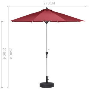 Parasol d'extérieur à manivelle à 8 arceaux Imperméable au soleil et à la pluie