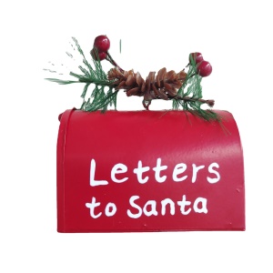 Boîte aux lettres en métal de Noël Décoration suspendue en fer rouge