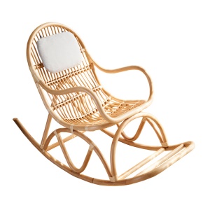 Chaise à bascule en rotin en bambou rotin avec accoudoirs