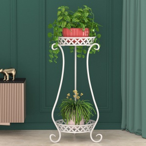 Support pour plantes d'intérieur avec cadre métallique à double paroi