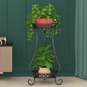 Support pour plantes d'intérieur avec cadre métallique à double paroi