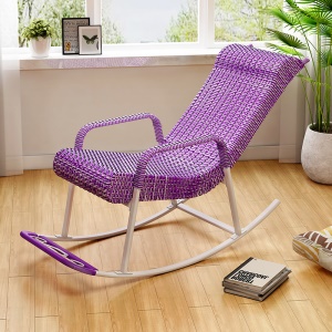 Chaise inclinable en bambou et en rotin avec oreiller de tête