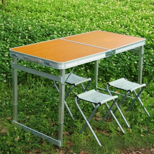 Ensemble table pliante extérieure+ et chaises en alliage d'aluminium portable
