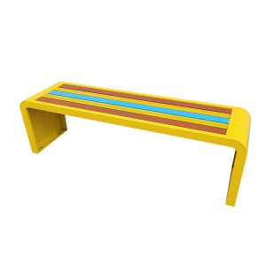 Banc extérieur en plastique et bois coloré