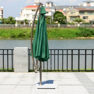 Parasol d'extérieur avec 8 arceaux et Support en aluminium