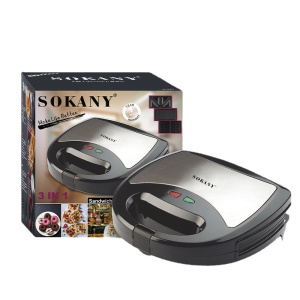 Grille-pain sokany en acier inoxydable 3 en 1