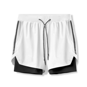 Short de basket-ball pour hommes tissé double couche