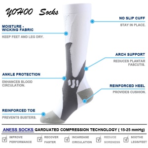 Chaussettes extensibles à compression pour hommes et femmes