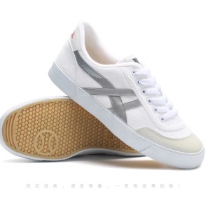 Chaussures en toile avec  semelle en caoutchouc Blanc