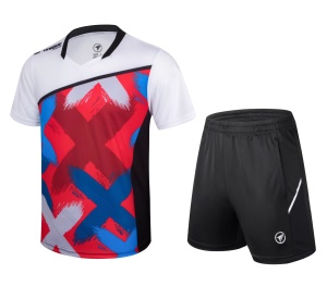 Ensemble de deux pièces de vêtements de sport de volleyball en tissu de fibre de polyester