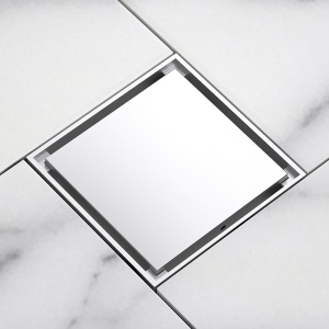 Siphon de sol invisible et antiodeur avec incrustation de carrelage Anti-refoulement