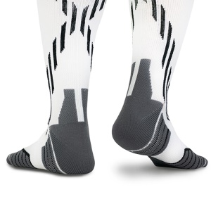 Chaussettes de compression pour le sport blanc en tissu nylon